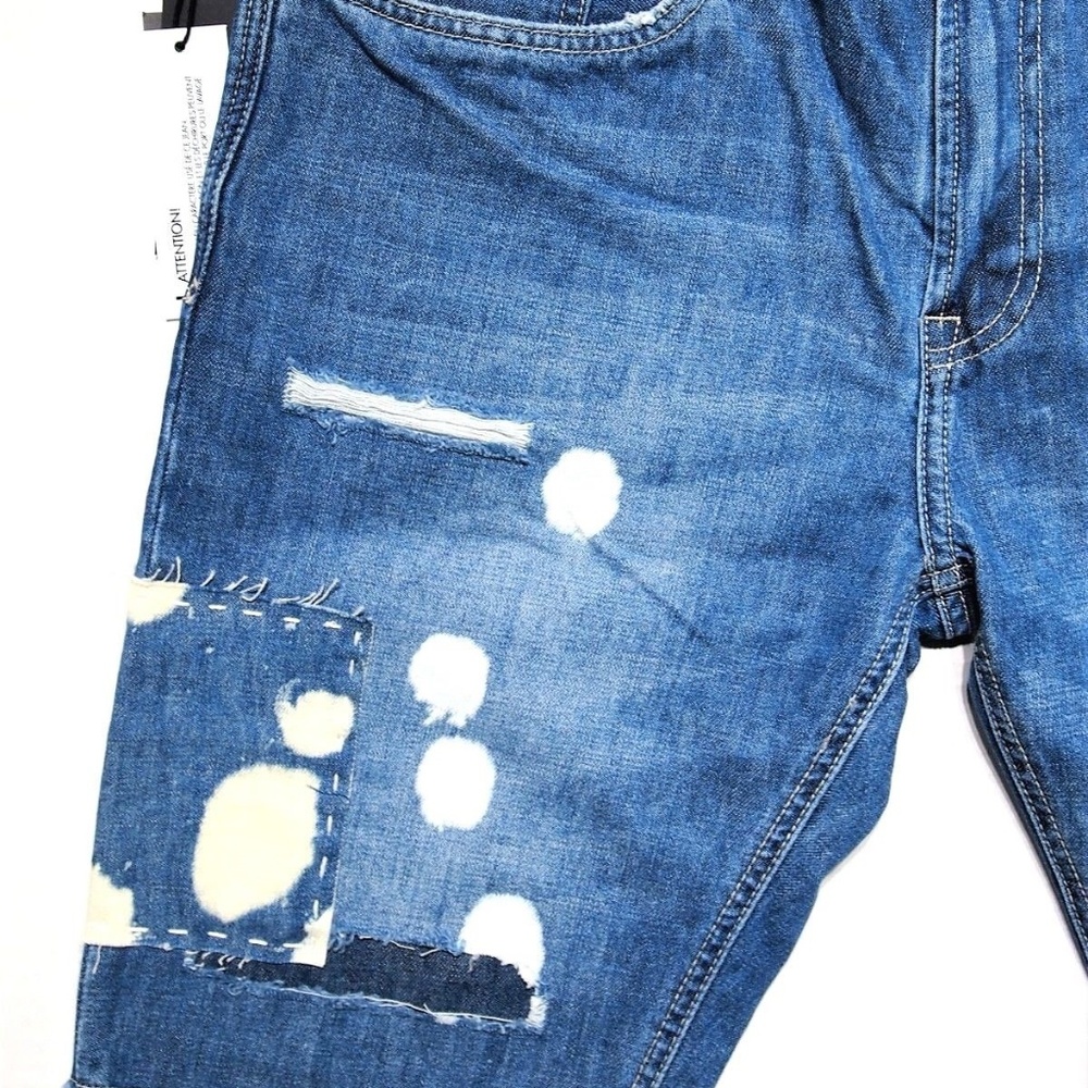 Buffalo David Bitton men's denim short riped patch - Picture 3 of 8